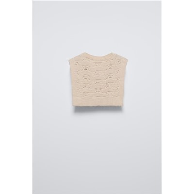 KNIT COLLAR WITH FLORAL EMBROIDERY