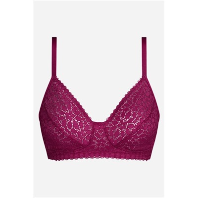 Sujetador sin aro de encaje floral