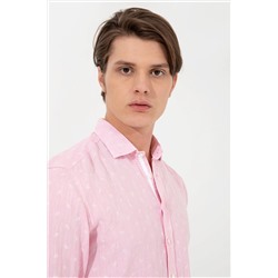Erkek Pembe Uzun Kollu Gömlek