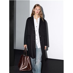 Abrigo largo mezcla lana