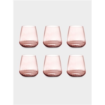 Набор стаканов для виски, 6 пр, 450 мл, Opium, розовые