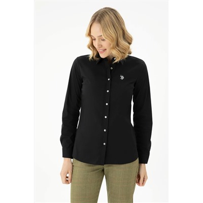 Kadın Siyah Uzun Kollu Basic Gömlek