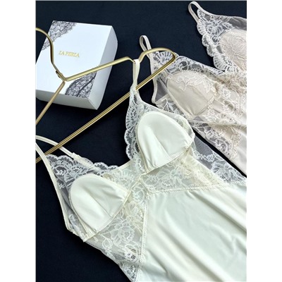 Шелковистая и темпераментная сорочка с кружевом   ЛА ПЕРЛ*А