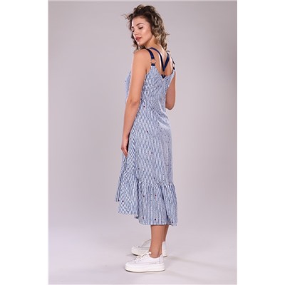 Сарафан женский в полоску на бретелях 11
