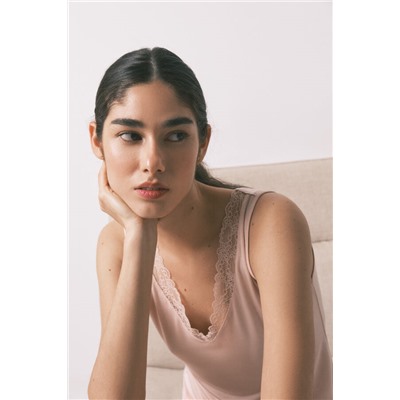 Camiseta punto súper suave rosa