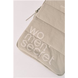 Funda tablet acolchada verde logo