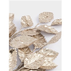 Ветка декоративная, 74 см, пластик/металл, золотистая, Листья, Interior gold