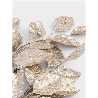 Ветка декоративная, 74 см, пластик/металл, золотистая, Листья, Interior gold