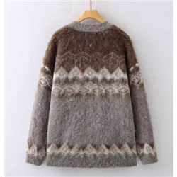 Свободный однобортный свитер-кардиган