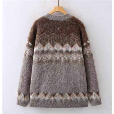 Свободный однобортный свитер-кардиган