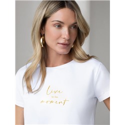 Свободная футболка с принтом из премиального хлопка с эластаном