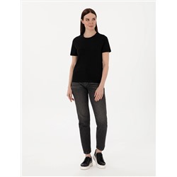Siyah Regular Fit Bisiklet Yaka Basic Tişört