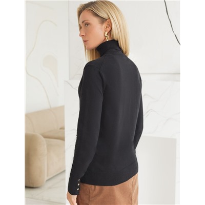 Водолазка тонкой вязки из хлопка с нейлоном