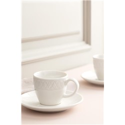 Loris 2 Kişilik Kahve Fincan Takımı - Beyaz - 90 ml