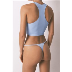 Tanga tira azul lazo