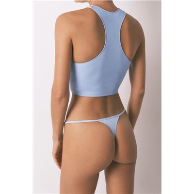 Tanga tira azul lazo