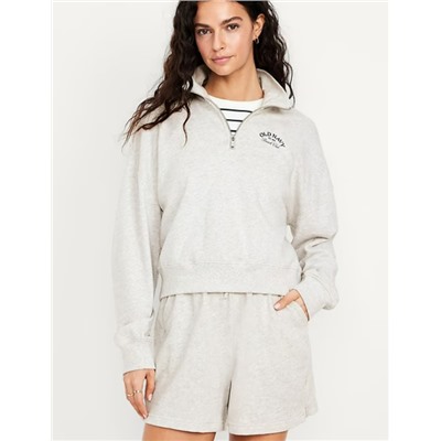 SoComfy Oversized Logo Half-Zip Sweatshirt