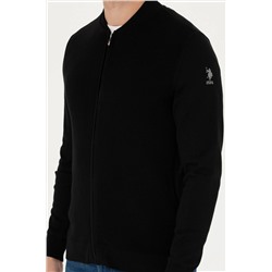 Erkek Siyah Basic Triko Hırka