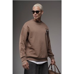 Свитшот  журавли коричневый