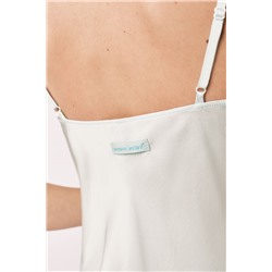 Camisón midi tirantes satén verde