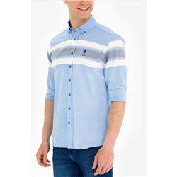 Erkek Saks Uzun Kollu Gömlek