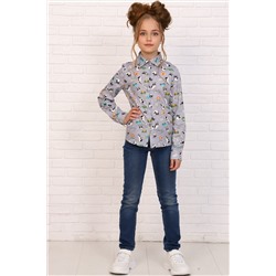 Блузка 11401 Бульдог на сером НАТАЛИ #874840