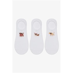 Penti 3 Çift Pamuklu Köpek Desenli Sneaker Çorap