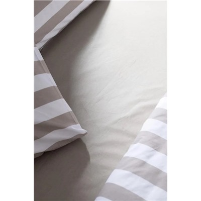 Avignon King Size %100 Pamuk Ranforce Baskılı Nevresim Takımı - Bej
