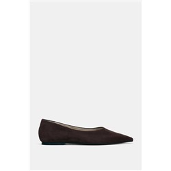 SUEDE POINTED BALLET FLATS