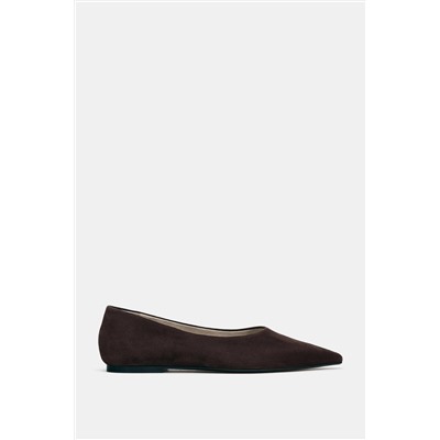 SUEDE POINTED BALLET FLATS