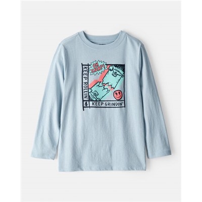 OshKosh B'gosh   Boys Fantasy Football Long-Sleeve Graphic Tee - Tan