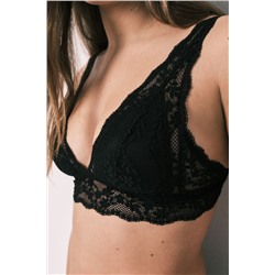 Sujetador triangular relleno encaje negro FANTASTIC
