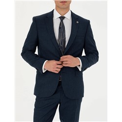 %100 Yün Lacivert Slim Fit Takım Elbise