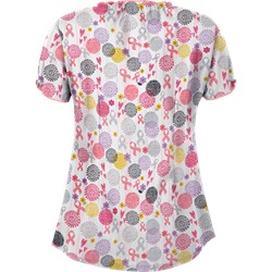 UA Support Blooms White Print Scrub Top