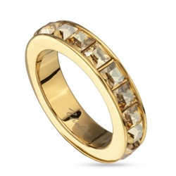 Кольцо Квадро (кристаллы SW шампань; покрытие золото), Есть комплект