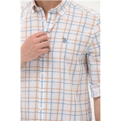 Erkek Ekru Uzun Kollu Gömlek