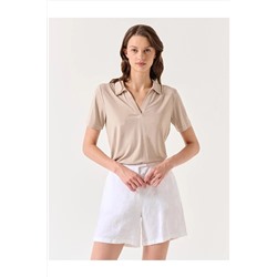 Jimmy Key Taş Kısa Kollu Polo Yaka Örme Bluz 23SB030051