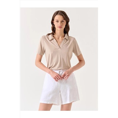 Jimmy Key Taş Kısa Kollu Polo Yaka Örme Bluz 23SB030051