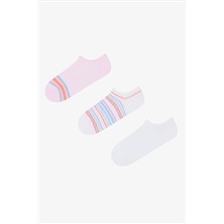 Penti Colorline 3lü Pembe Beyaz Sneaker Çorap