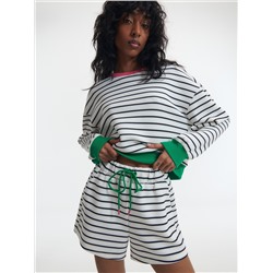 Jerseyshorts aus Rippstrick