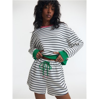 Jerseyshorts aus Rippstrick