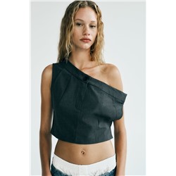 ASYMMETRIC TOP WITH BUTTON