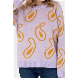 Kadın Lila Bisiklet Yaka Kazak