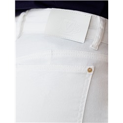 Джинсы клеш с прорезями и необработанным краем из эластичного денима средней плотности