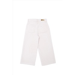 Kız Çocuk Ekru Kanvas Pantolon