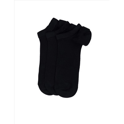 Erkek Bambu Karışımlı 3'lü Paket Lacivert Patik Basic Çorap