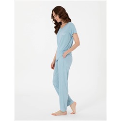 Mavi Kısakollu Pijama Takımı