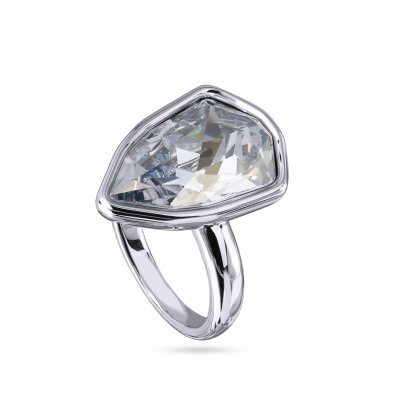 Кольцо Румба (кристаллы SW серо-голубые; покрытие родий), Есть комплект