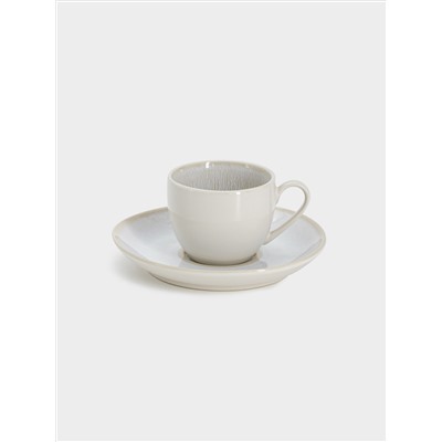 Пара кофейная, 1 перс, 2 пр, 90 мл, керамика, бежевая, в крапинку, North Organic