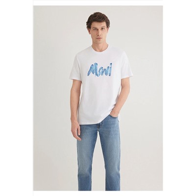 Mavi Logo Baskılı Beyaz Tişört Regular Fit / Normal Kesim 0611321-620